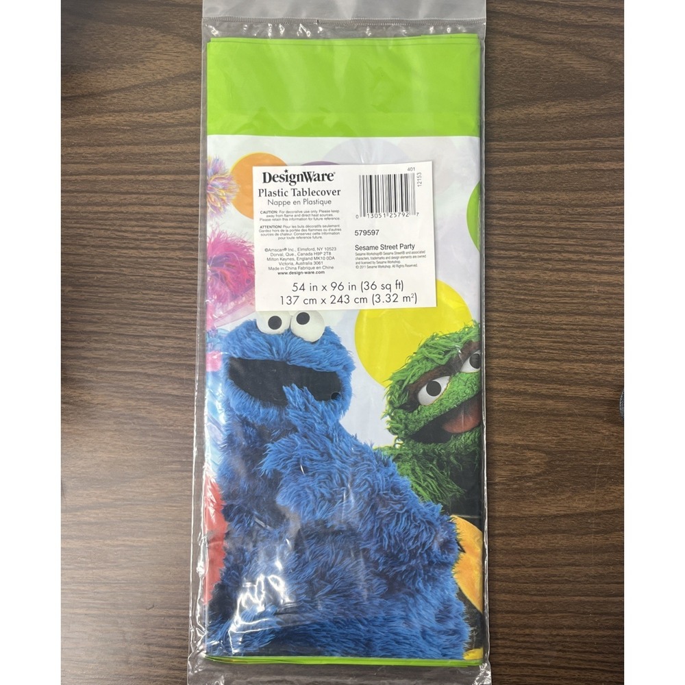 NOS SESAME STREET Party Plastic Tablecover 54" x 96" DesignWare Amscan 2011